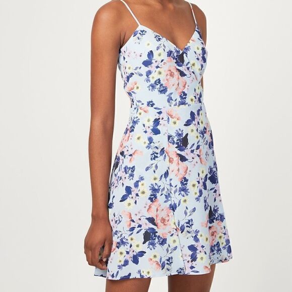 French Connection Armoise Strappy Cami Faux Wrap Mini Dress - Picture 3 of 16